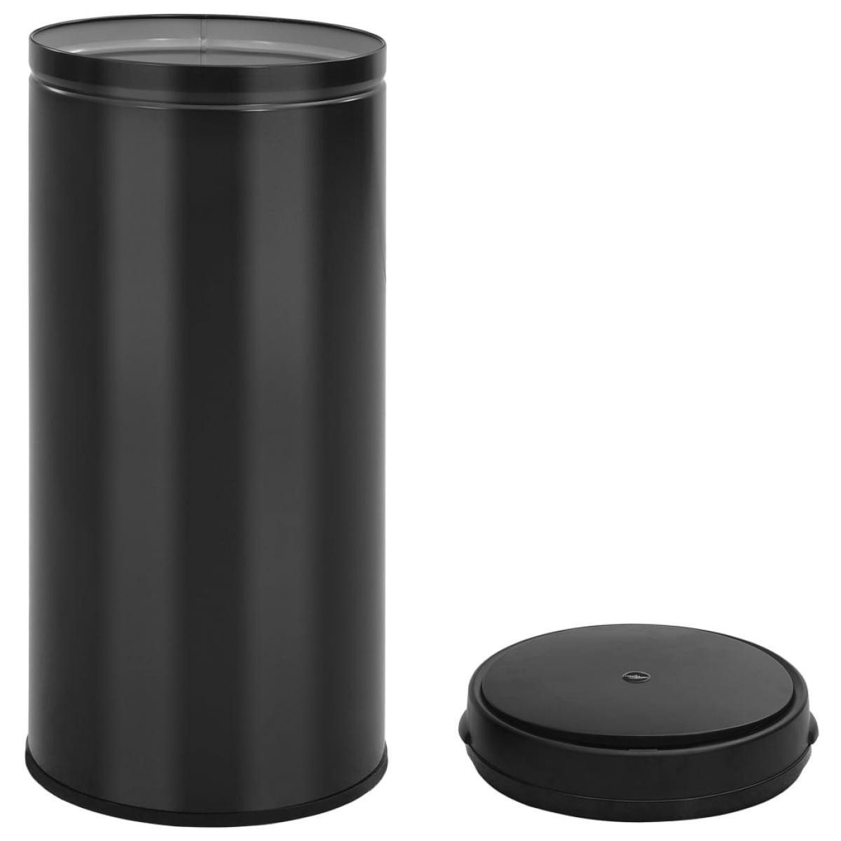 Cubo de basura con sensor automático 80L acero al carbono negro