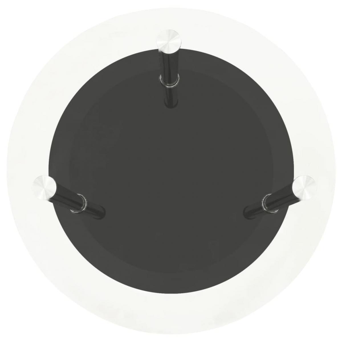 Mesa auxiliar 2 niveles vidrio templado transparente negro 38cm