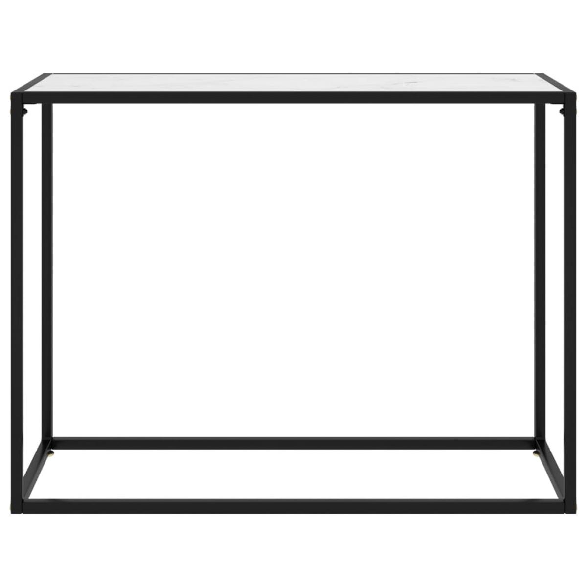 Mesa consola vidrio templado blanco 100x35x75 cm