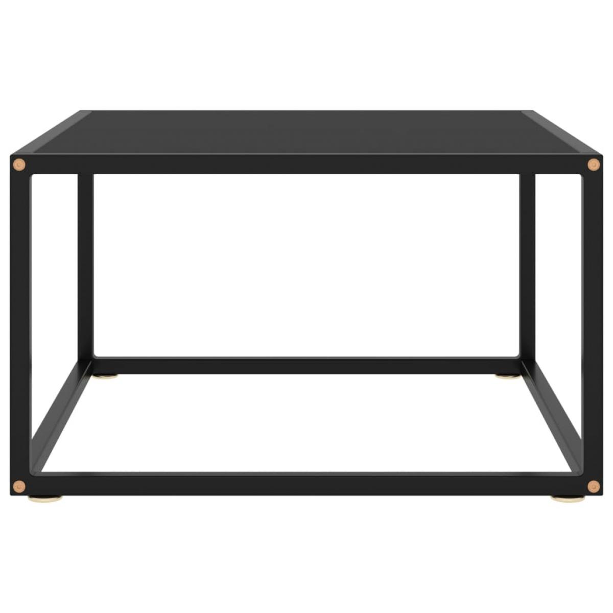 Mesa de centro negra con vidrio negro 60x60x35 cm