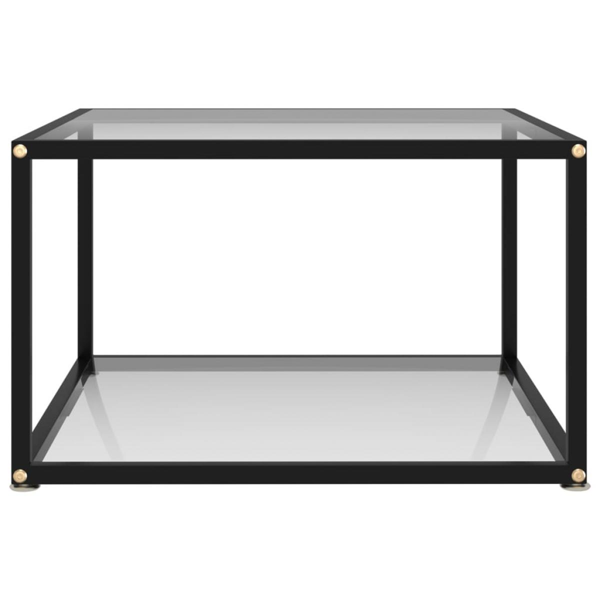 Mesa de centro transparente vidrio templado 60x60x35 cm