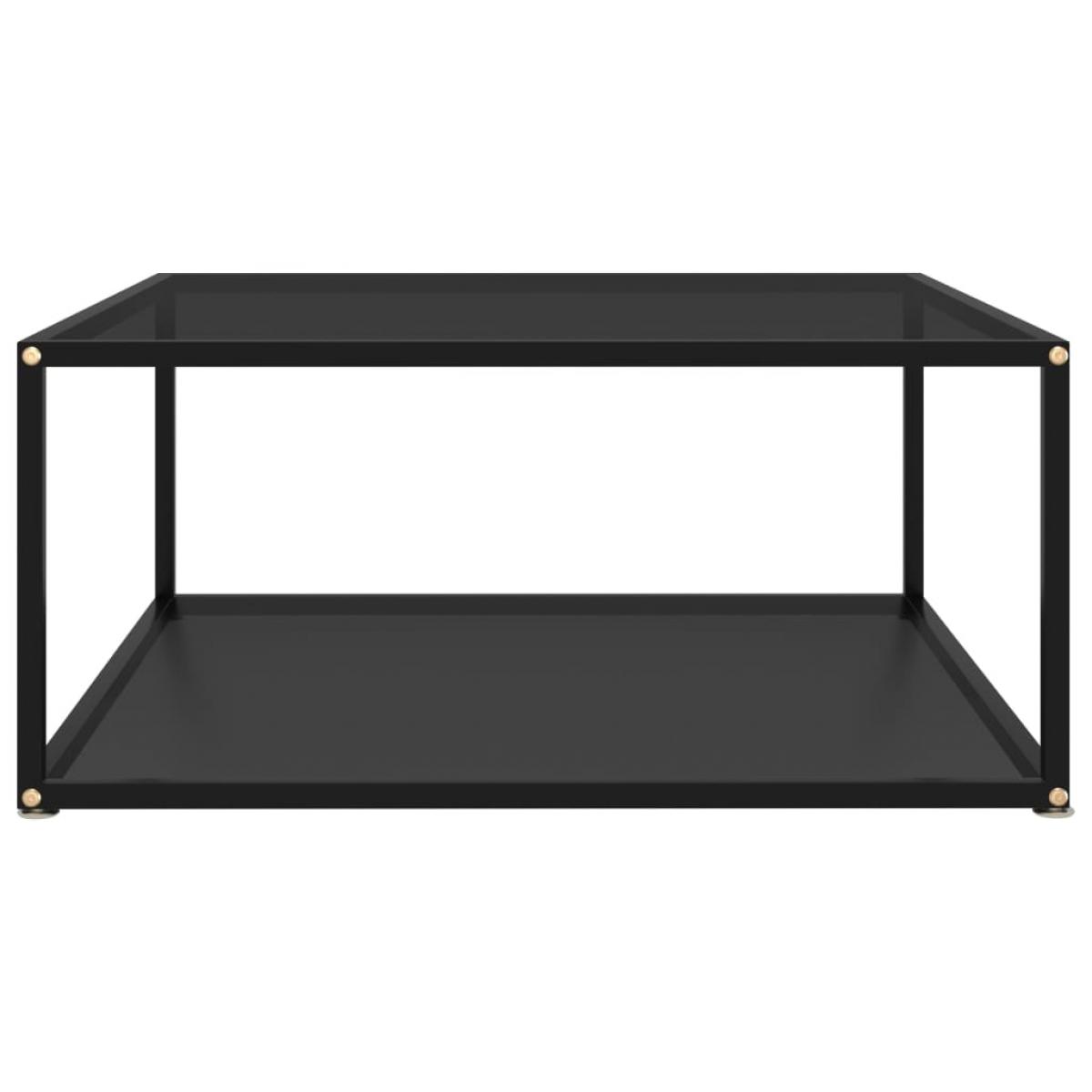 Mesa de centro vidrio templado negro 60x60x35 cm