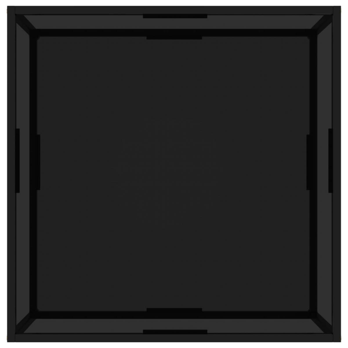 Mesa de centro vidrio templado negro 60x60x35 cm