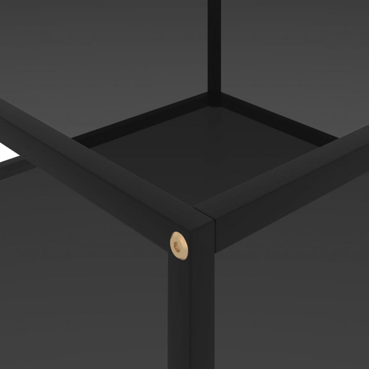 Mesa de centro vidrio templado negro 60x60x35 cm
