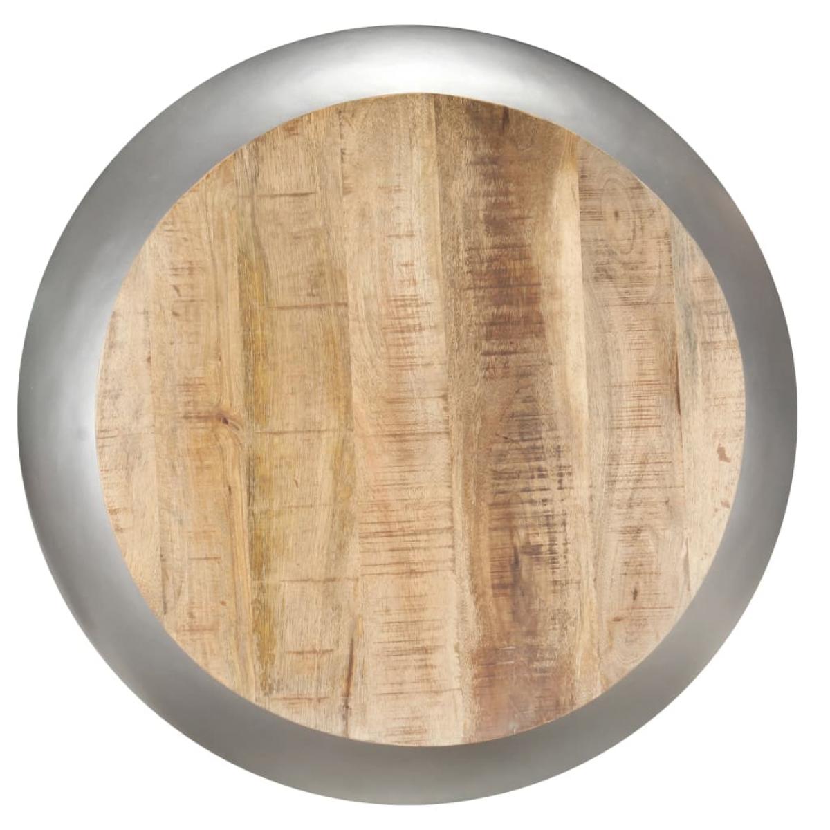 Mesa de centro de madera maciza de mango gris 68x68x30 cm