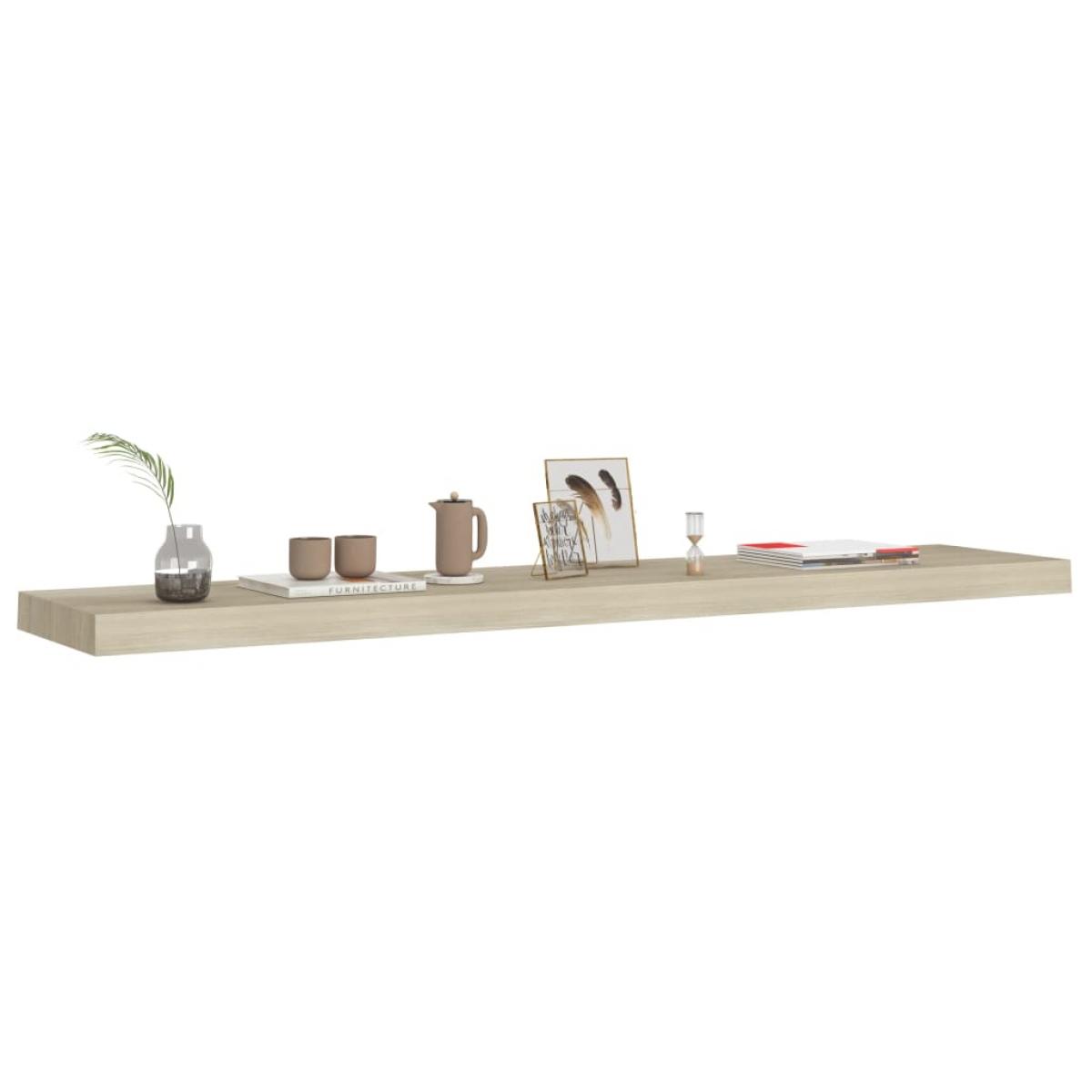 Estante flotante de pared MDF color roble 120x23,5x3,8 cm