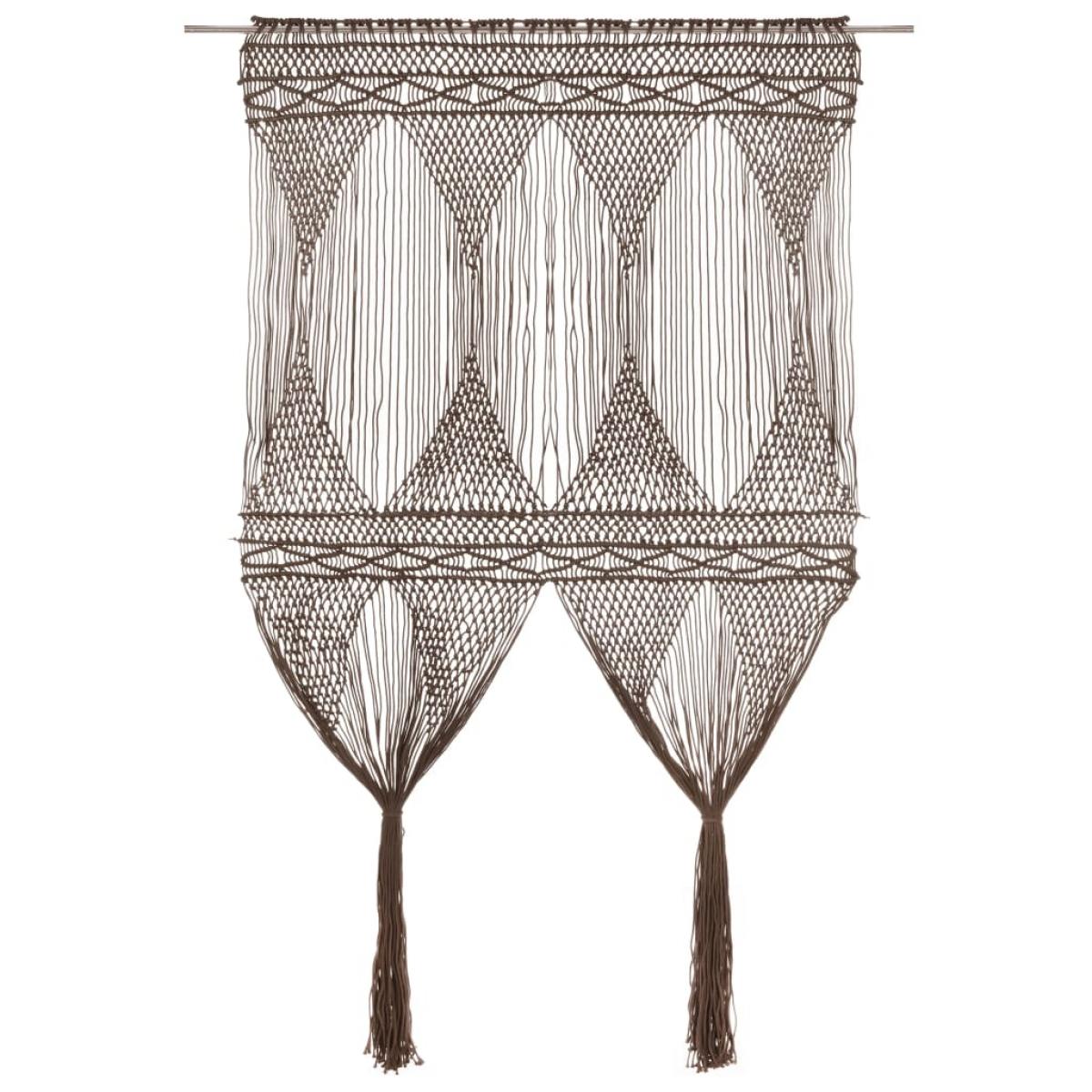 Cortina de macramé algodón gris taupé 140x240 cm
