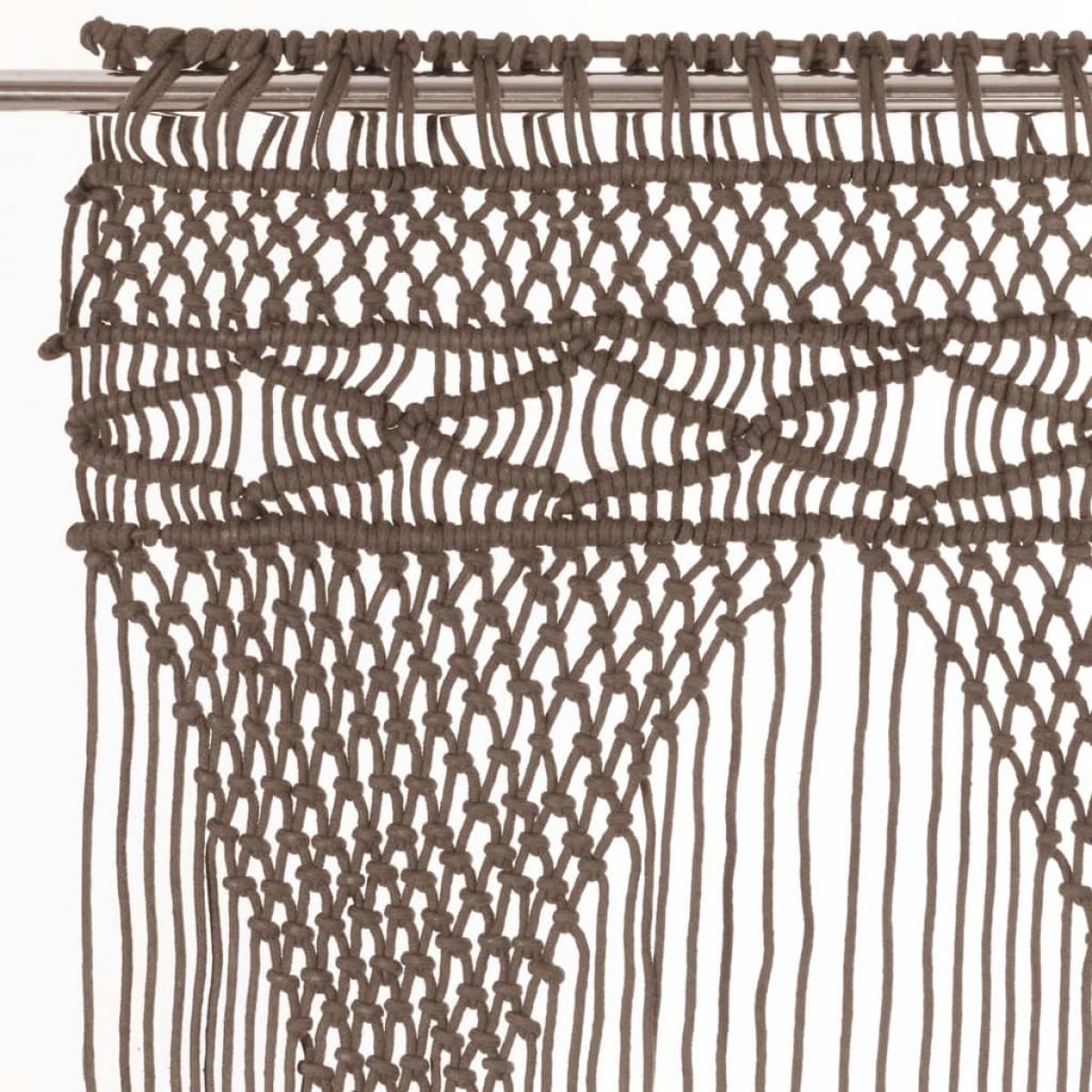 Cortina de macramé algodón gris taupé 140x240 cm