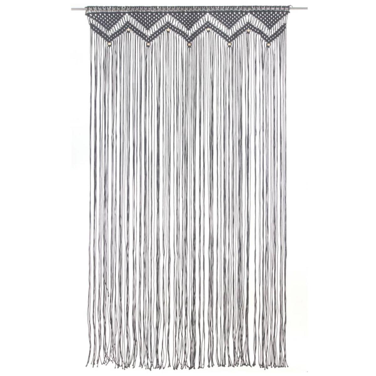 Cortina de macramé algodón gris antracita 140x240 cm
