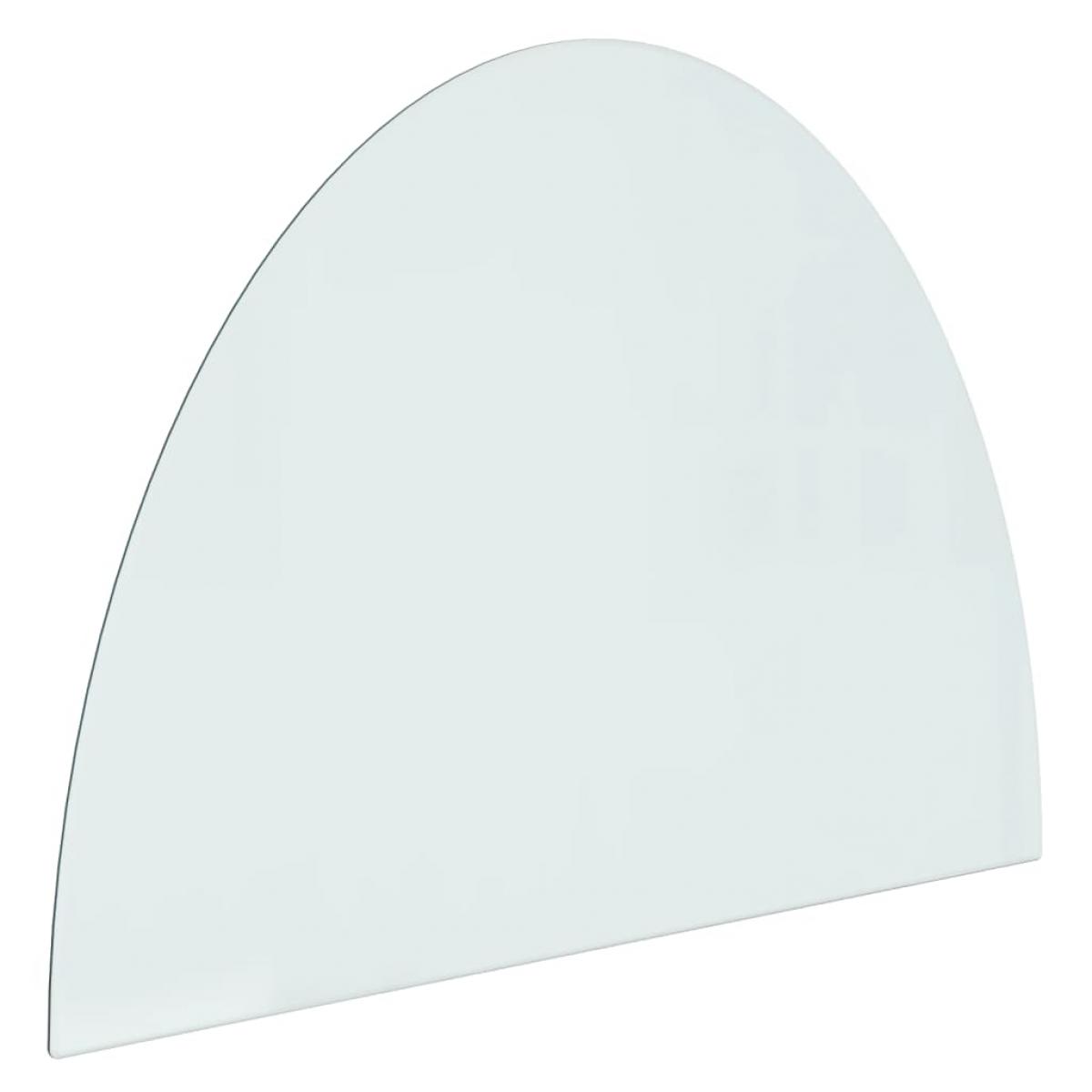Placa de vidrio para chimenea semicircular 800x600 mm
