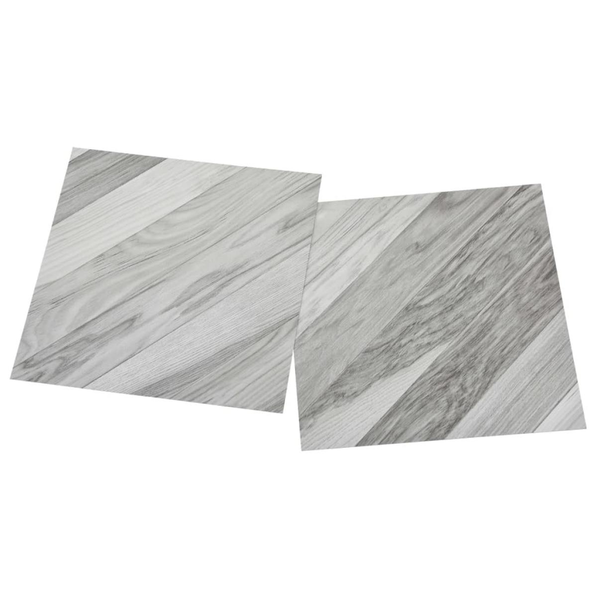 Lamas para suelo autoadhesivas 55 uds PVC gris a rayas 5,11 m²