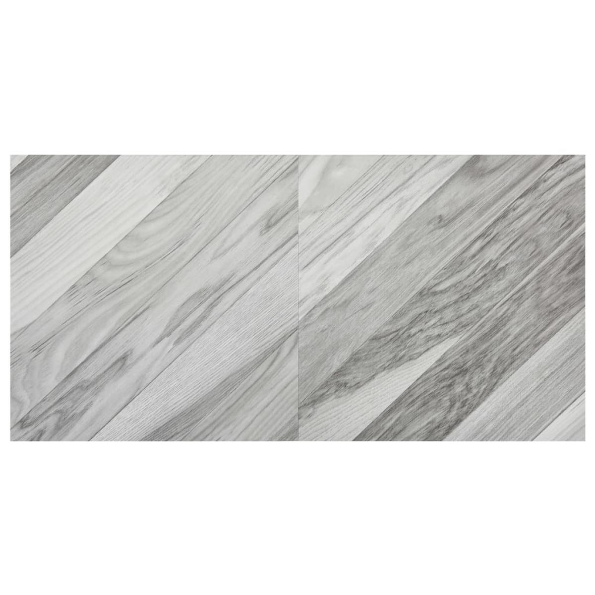 Lamas para suelo autoadhesivas 55 uds PVC gris a rayas 5,11 m²