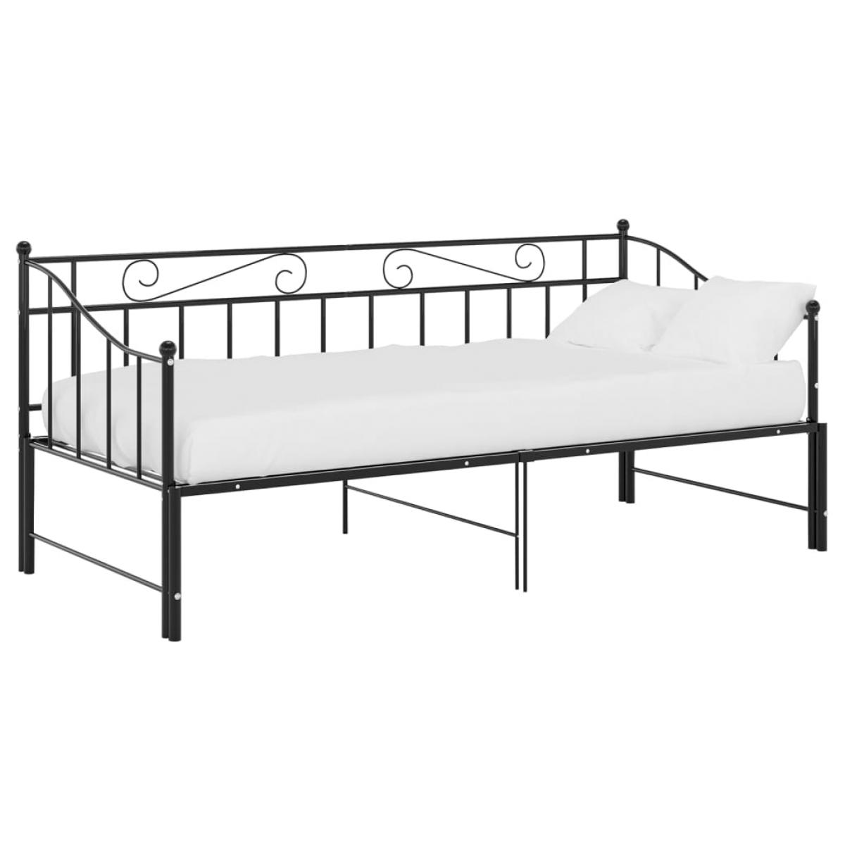 Estructura sofá cama extraíble sin colchón metal negro 90x200cm
