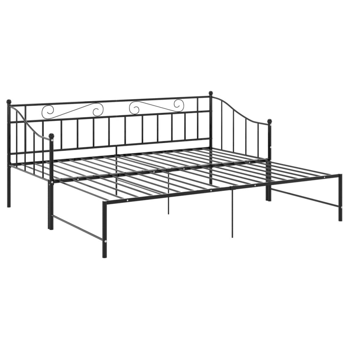 Estructura sofá cama extraíble sin colchón metal negro 90x200cm