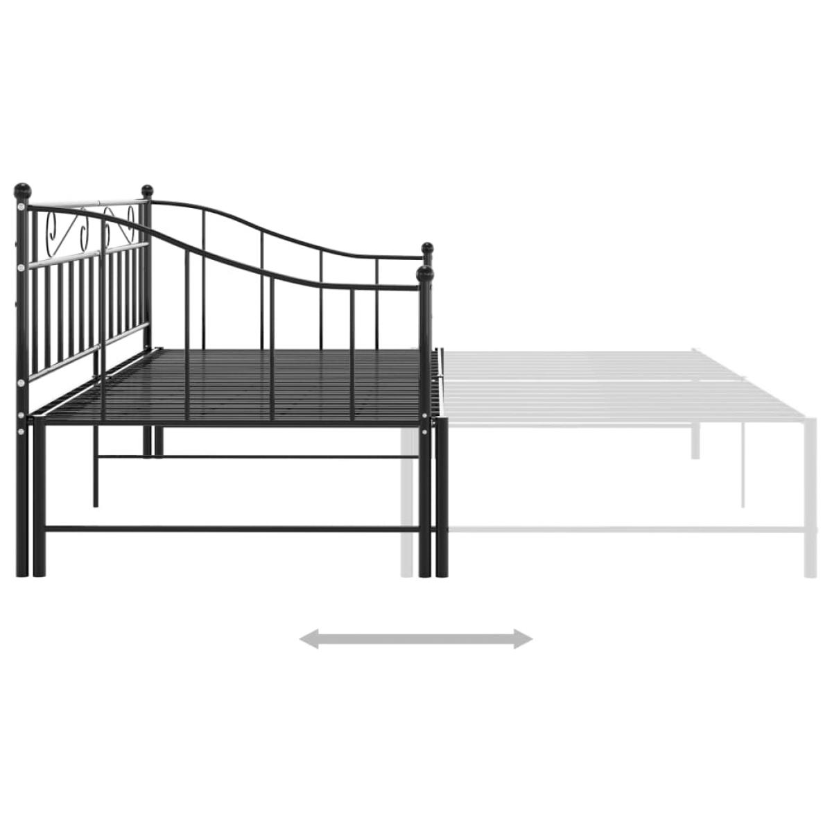 Estructura sofá cama extraíble sin colchón metal negro 90x200cm