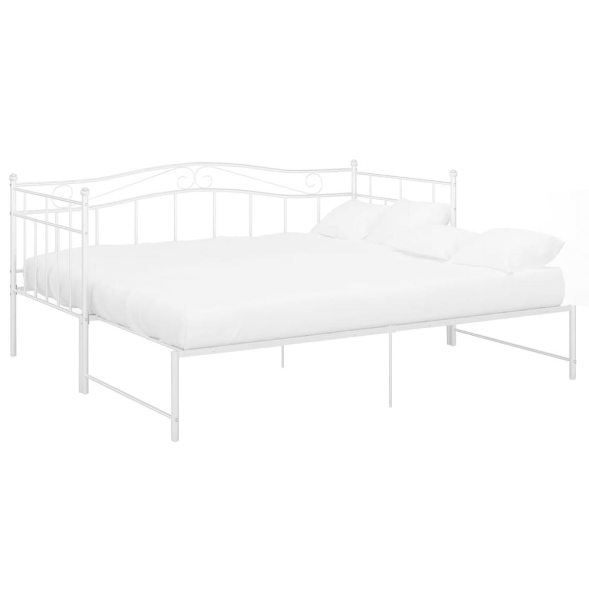 Sofá cama extraíble sin colchón metal blanco 90x200cm