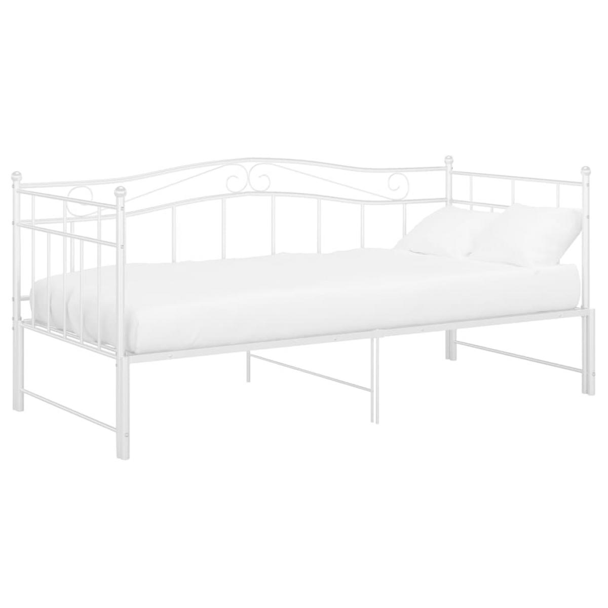 Sofá cama extraíble sin colchón metal blanco 90x200cm