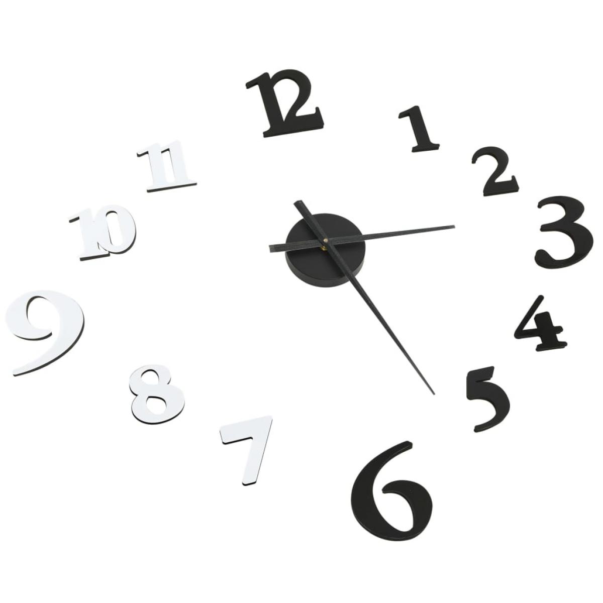 Reloj 3D de pared con diseño moderno blanco y negro 100 cm XXL