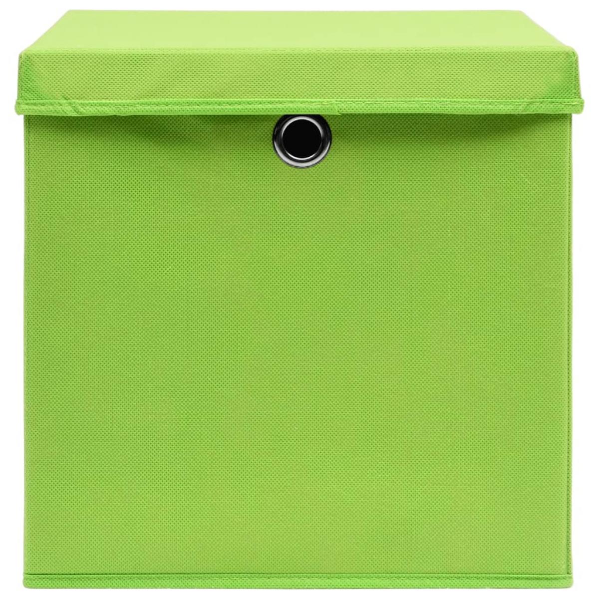 Cajas de almacenaje con tapas 4 uds verde 28x28x28 cm