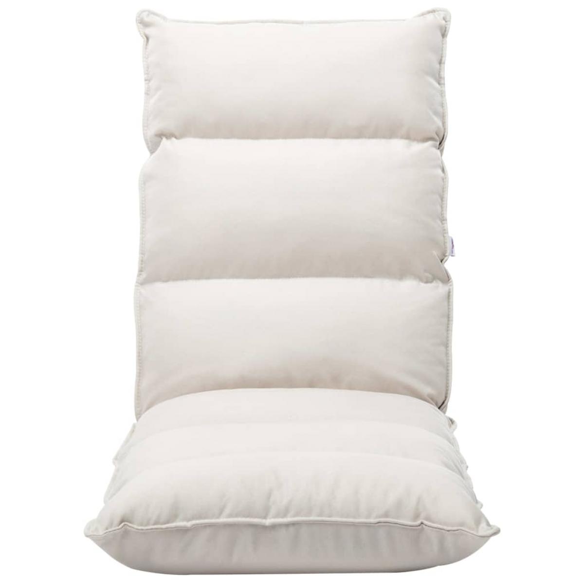 Tumbona de suelo plegable de tela crema