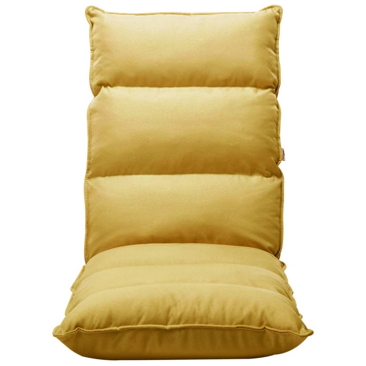 Tumbona de suelo plegable de tela amarillo mostaza