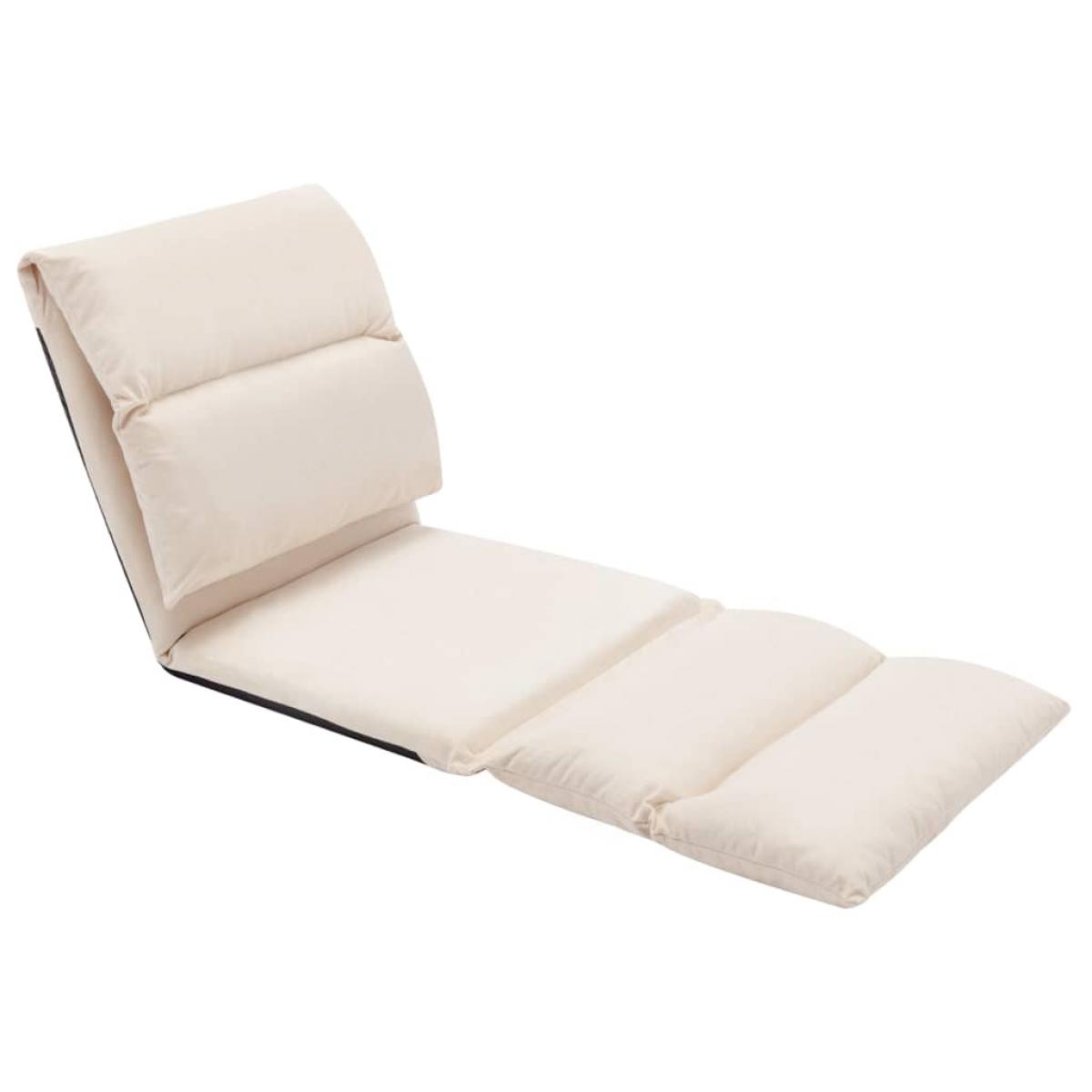 Tumbona de suelo plegable microfibra crema
