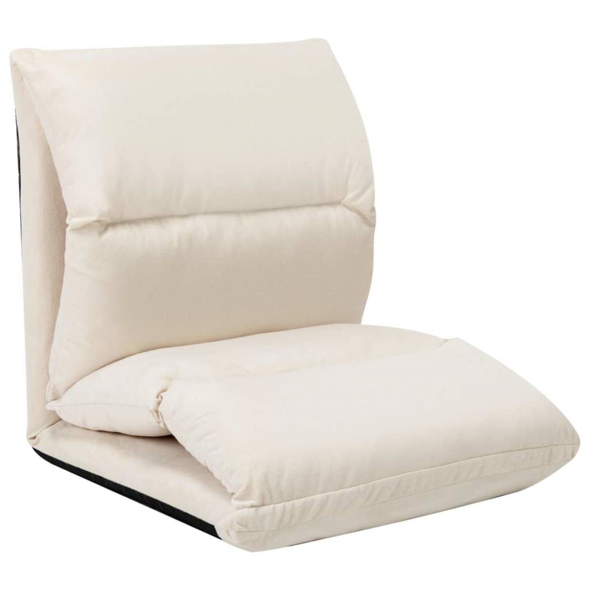 Tumbona de suelo plegable microfibra crema