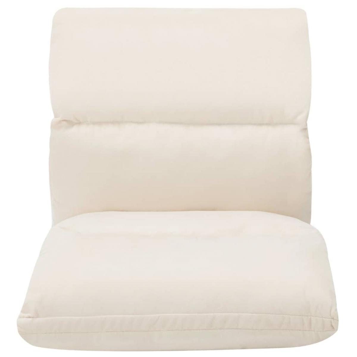 Tumbona de suelo plegable microfibra crema
