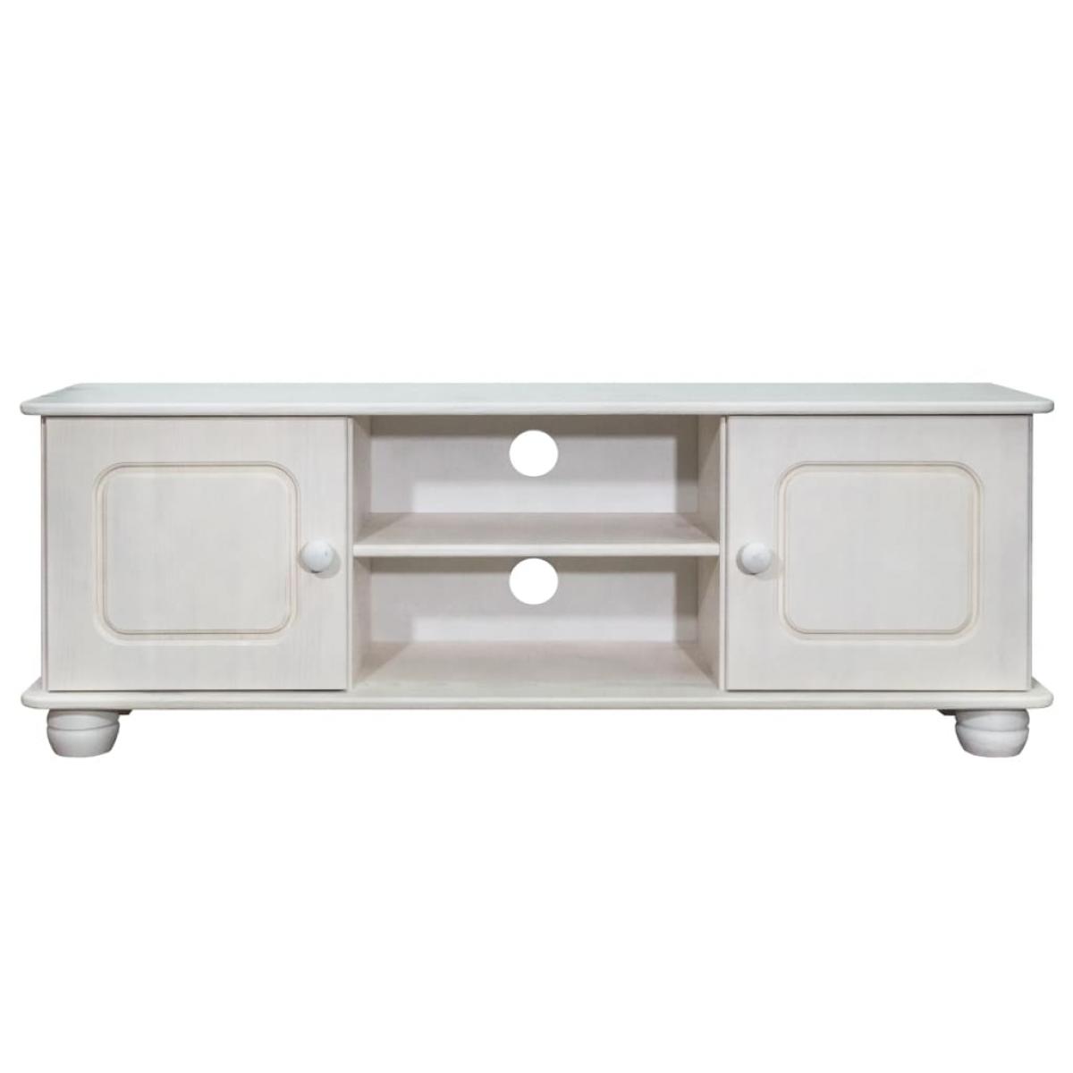 Mueble para TV de madera maciza de pino 115x29x40 cm