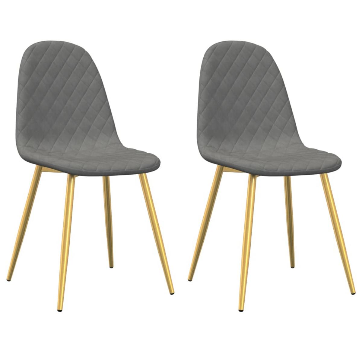 Sillas de comedor 2 unidades terciopelo gris claro