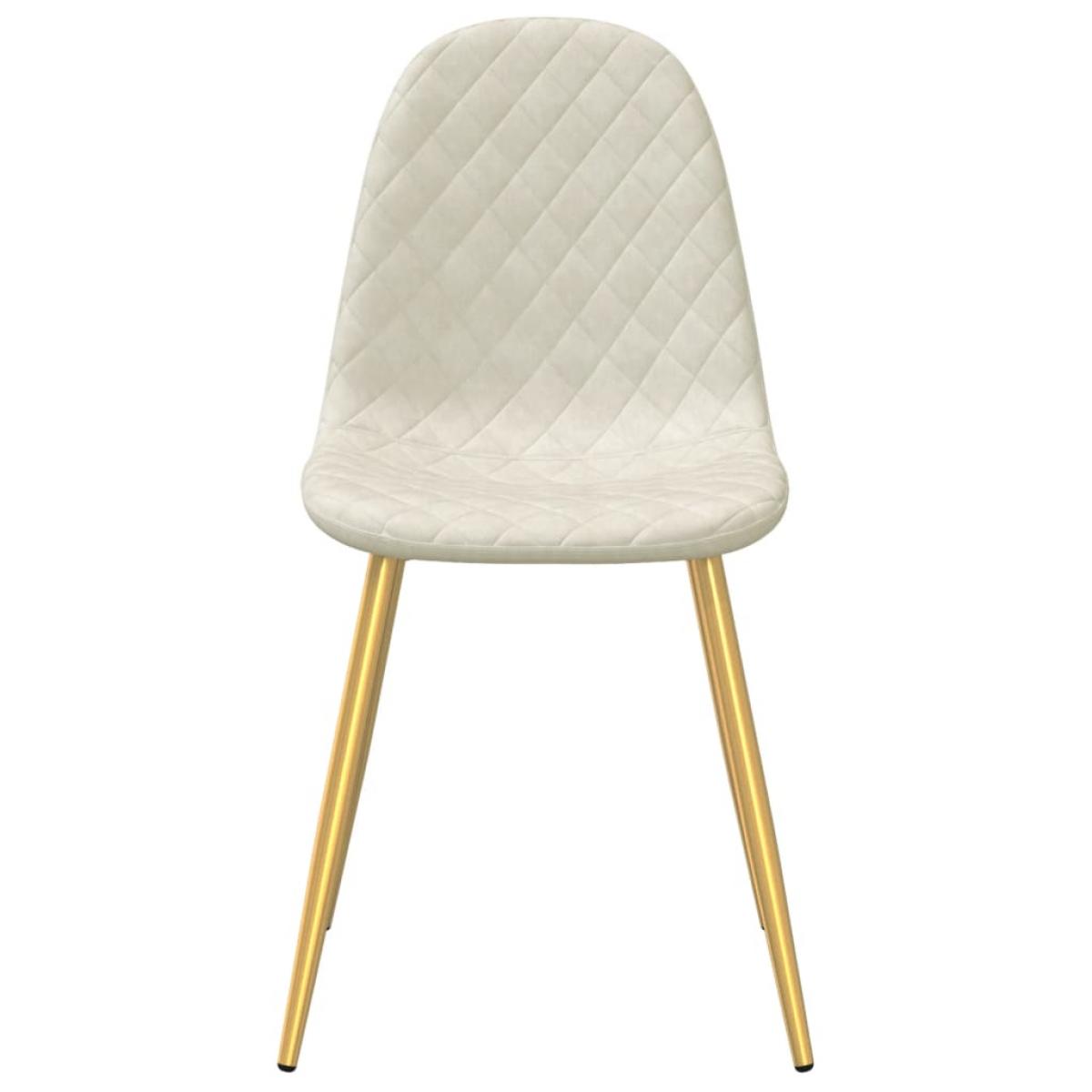 Sillas de comedor 2 unidades terciopelo blanco crema
