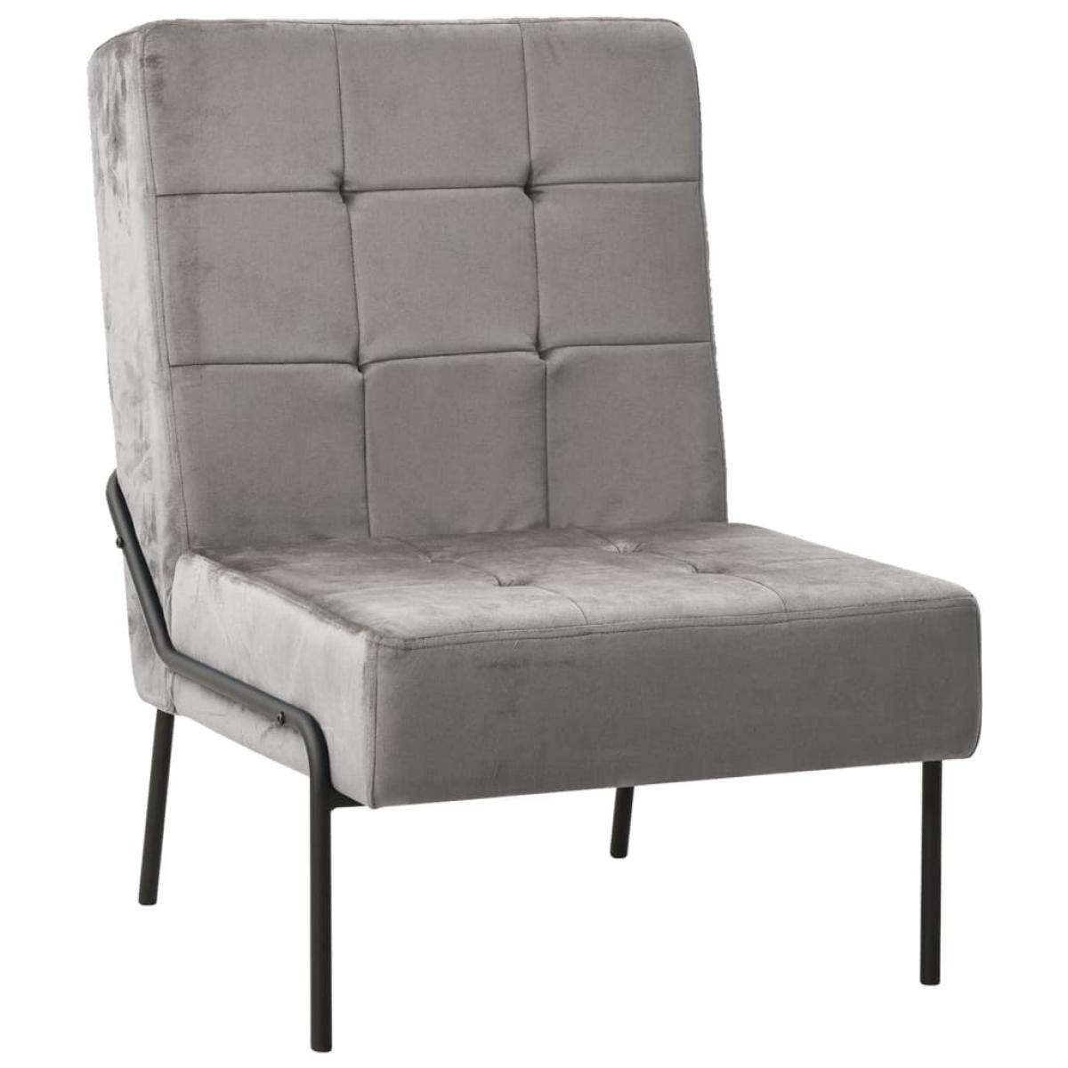 Silla de relajación de terciopelo gris claro 65x79x87 cm