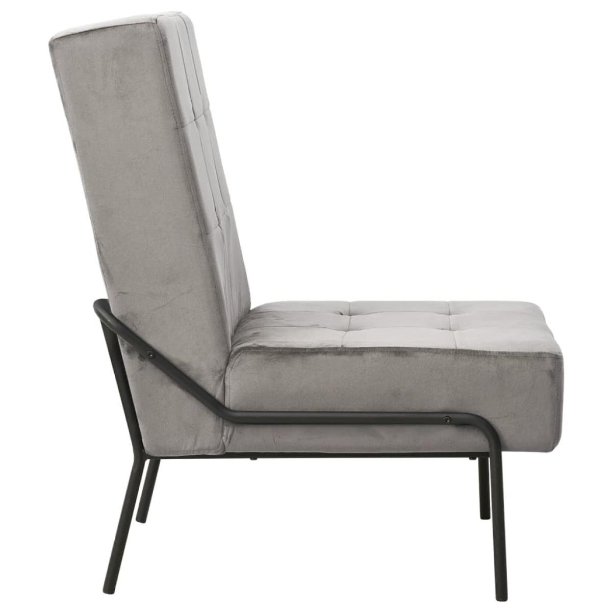 Silla de relajación de terciopelo gris claro 65x79x87 cm