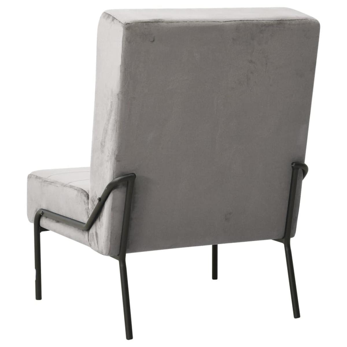 Silla de relajación de terciopelo gris claro 65x79x87 cm