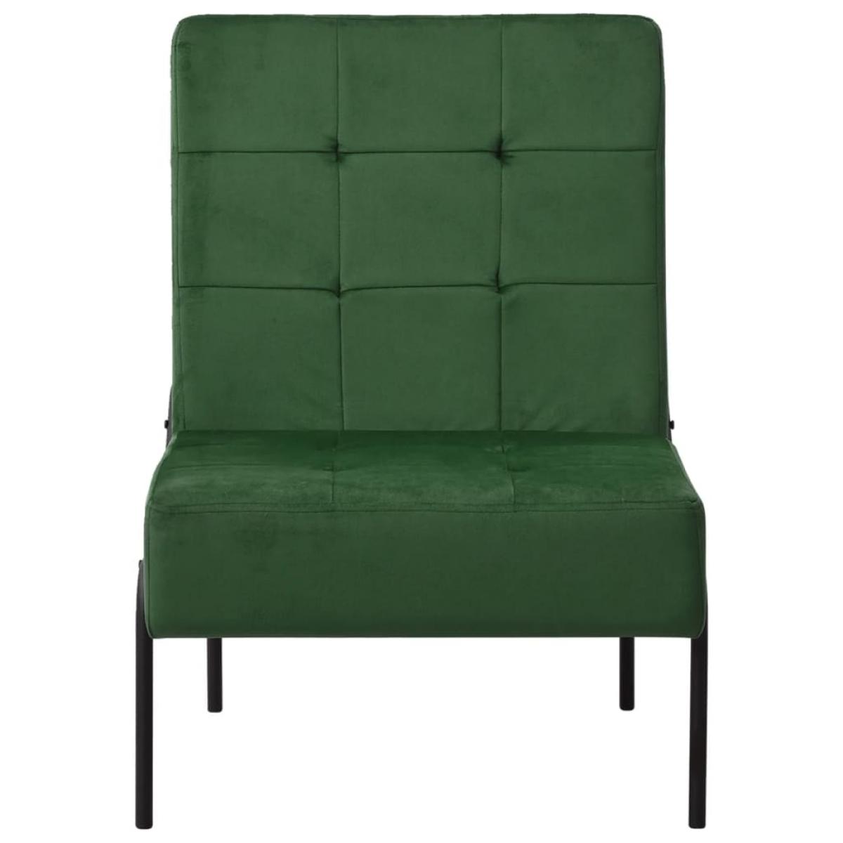Silla de relajación de terciopelo verde oscuro 65x79x87 cm