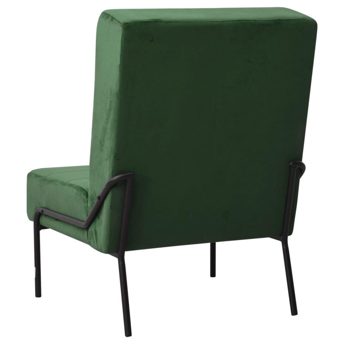Silla de relajación de terciopelo verde oscuro 65x79x87 cm