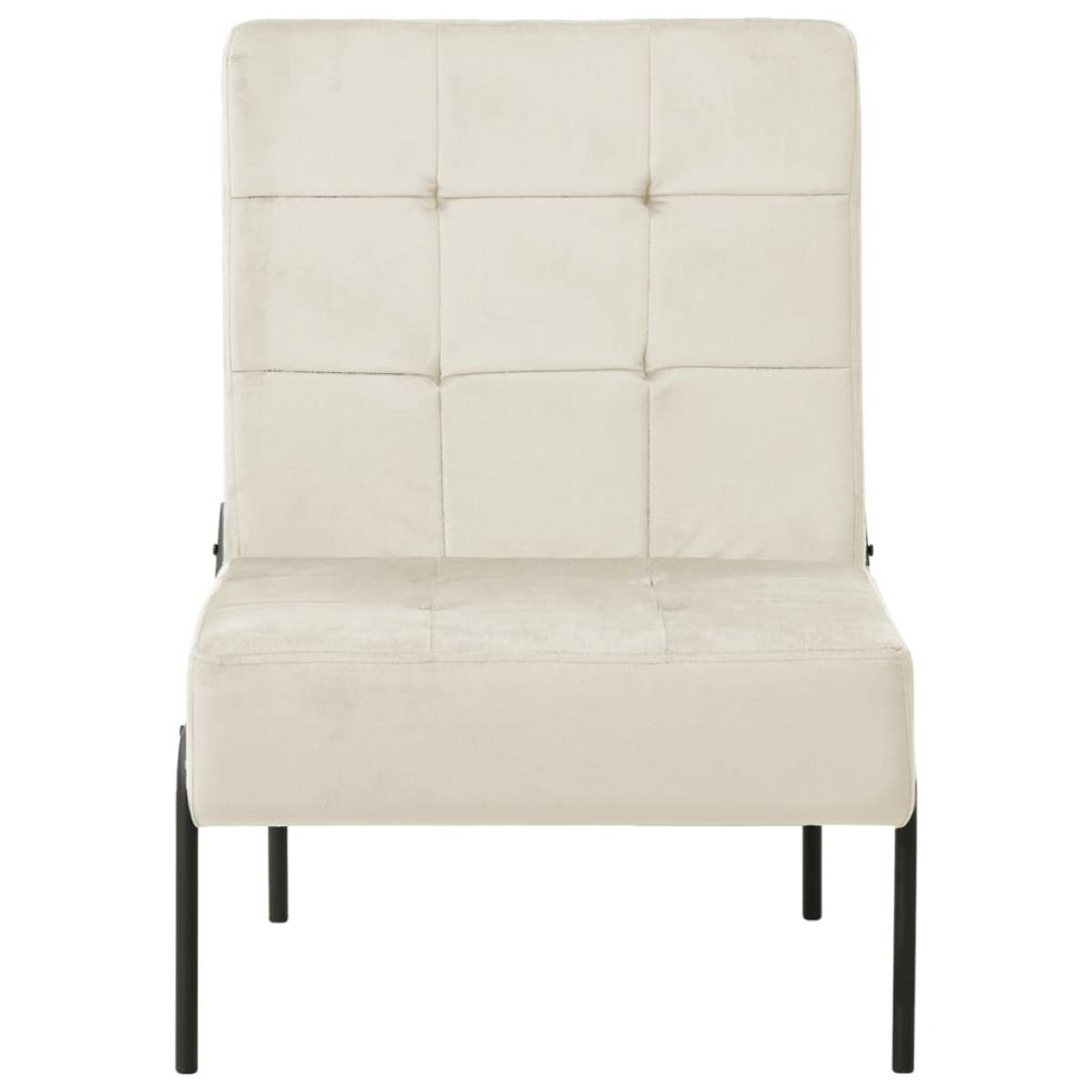 Silla de relajación de terciopelo crema blanca 65x79x87 cm