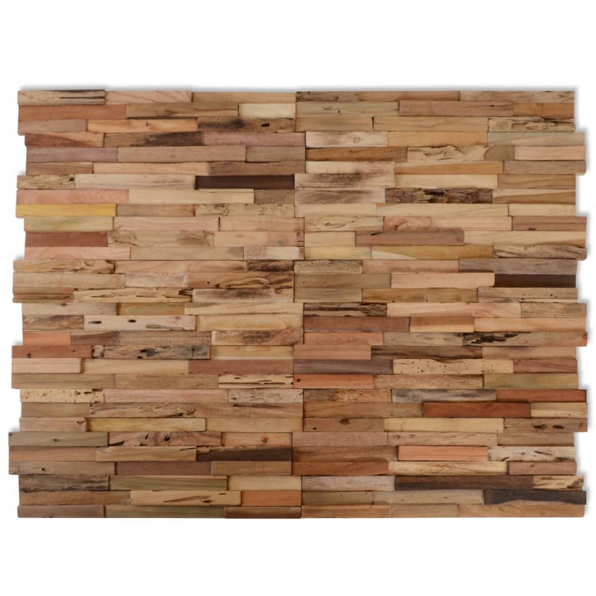 Paneles de revestimiento de pared 10 uds 1,03 m² teca reciclada