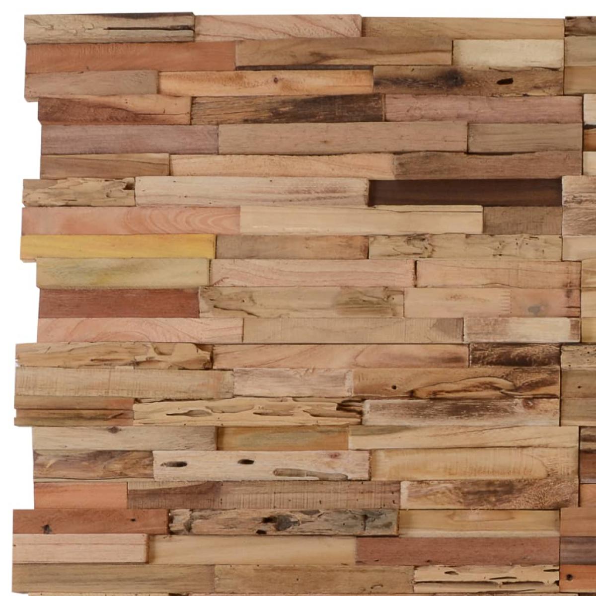 Paneles de revestimiento de pared 10 uds 1,03 m² teca reciclada