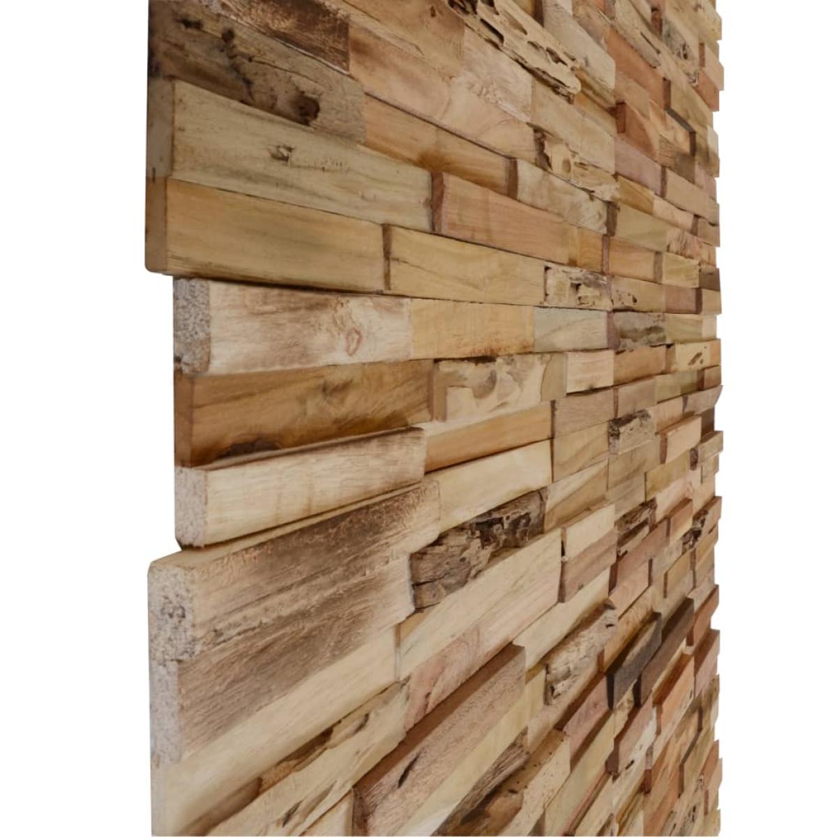 Paneles de revestimiento de pared 10 uds 1,03 m² teca reciclada
