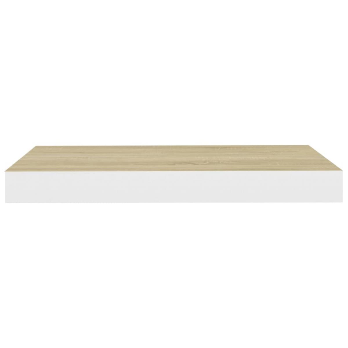 Estante flotante de pared MDF roble y blanco 40x23x3,8 cm