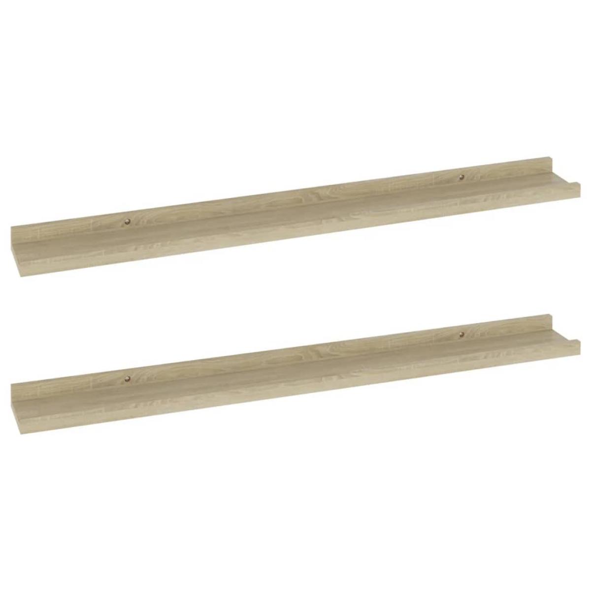 Estantes de pared 2 unidades roble Sonoma 80x9x3 cm