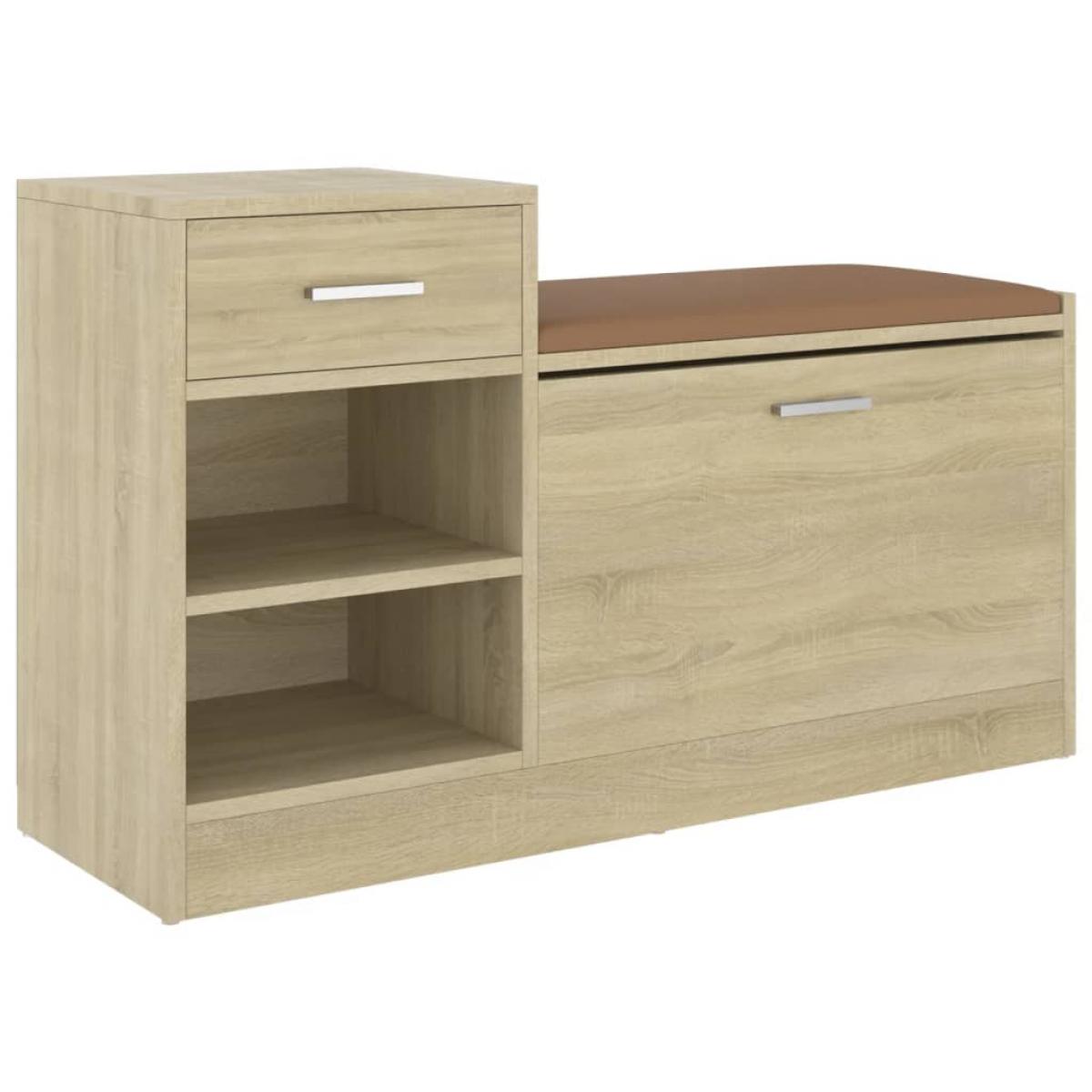 Banco zapatero aglomerado roble sonoma 94,5x31x57 cm