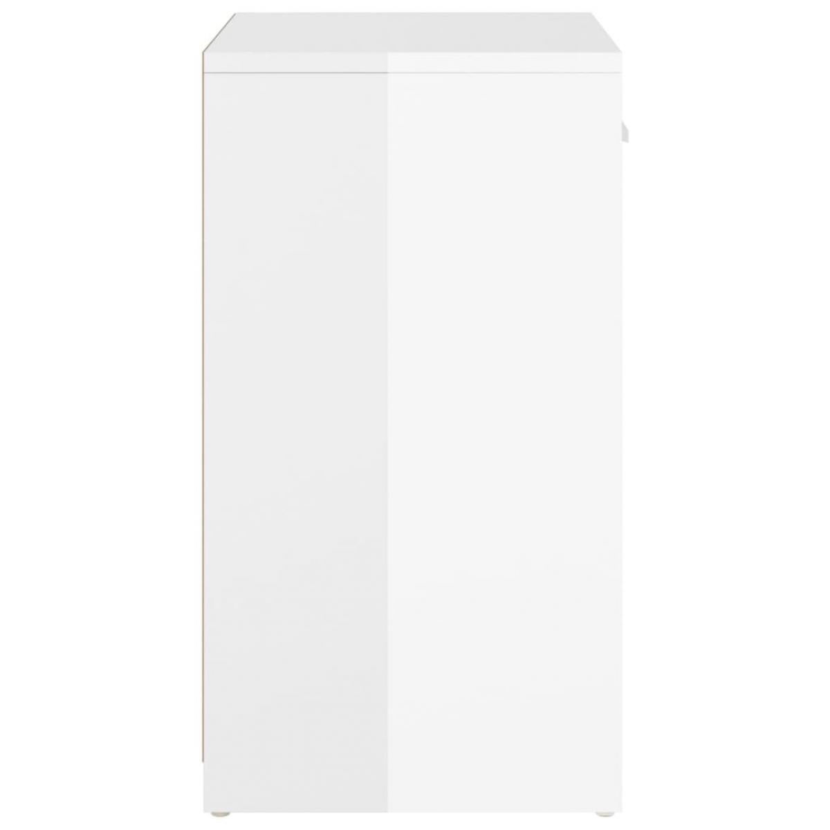 Banco zapatero aglomerado blanco con brillo 94,5x31x57 cm