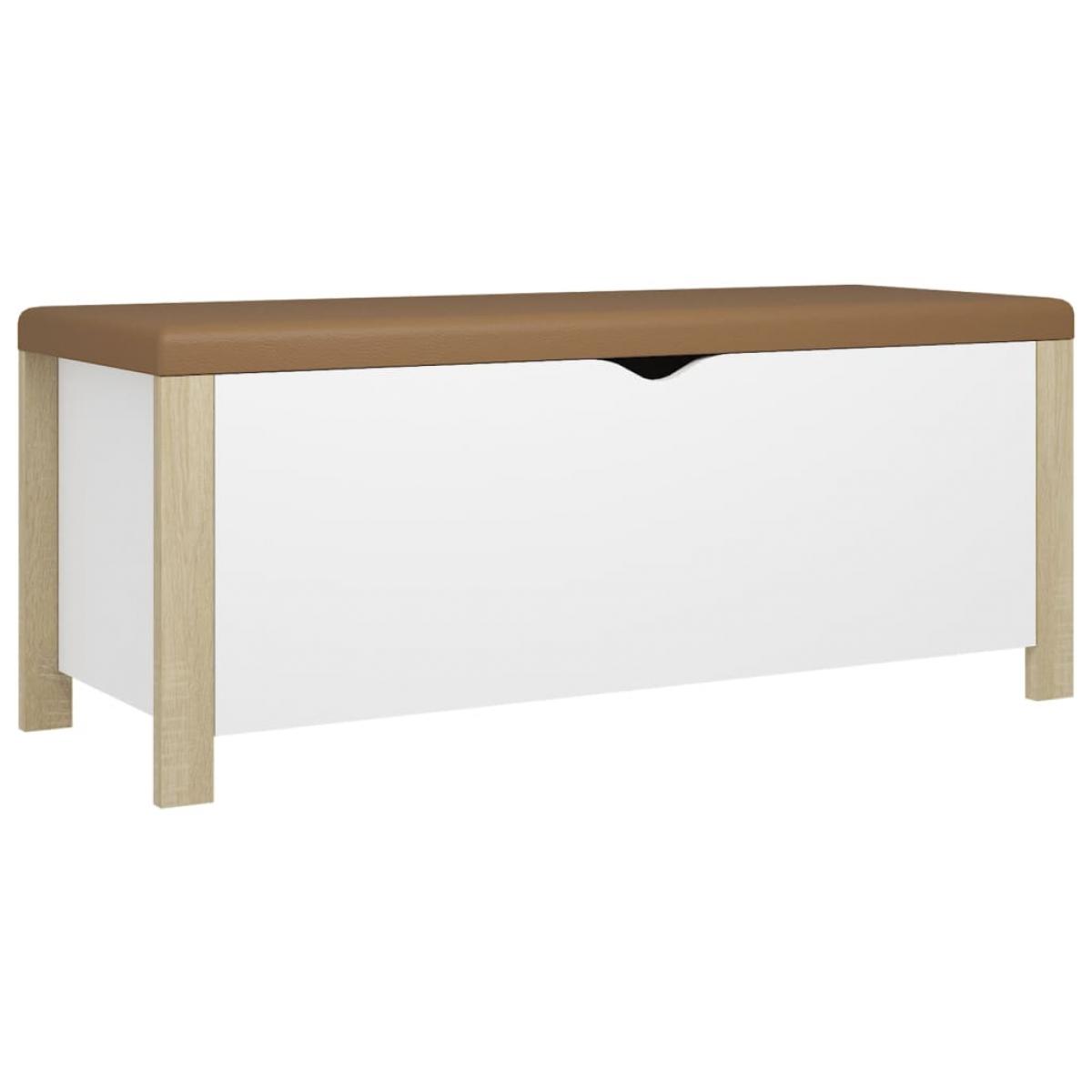 Caja de almacenaje cojín aglomerado roble Sonoma 105x40x45 cm