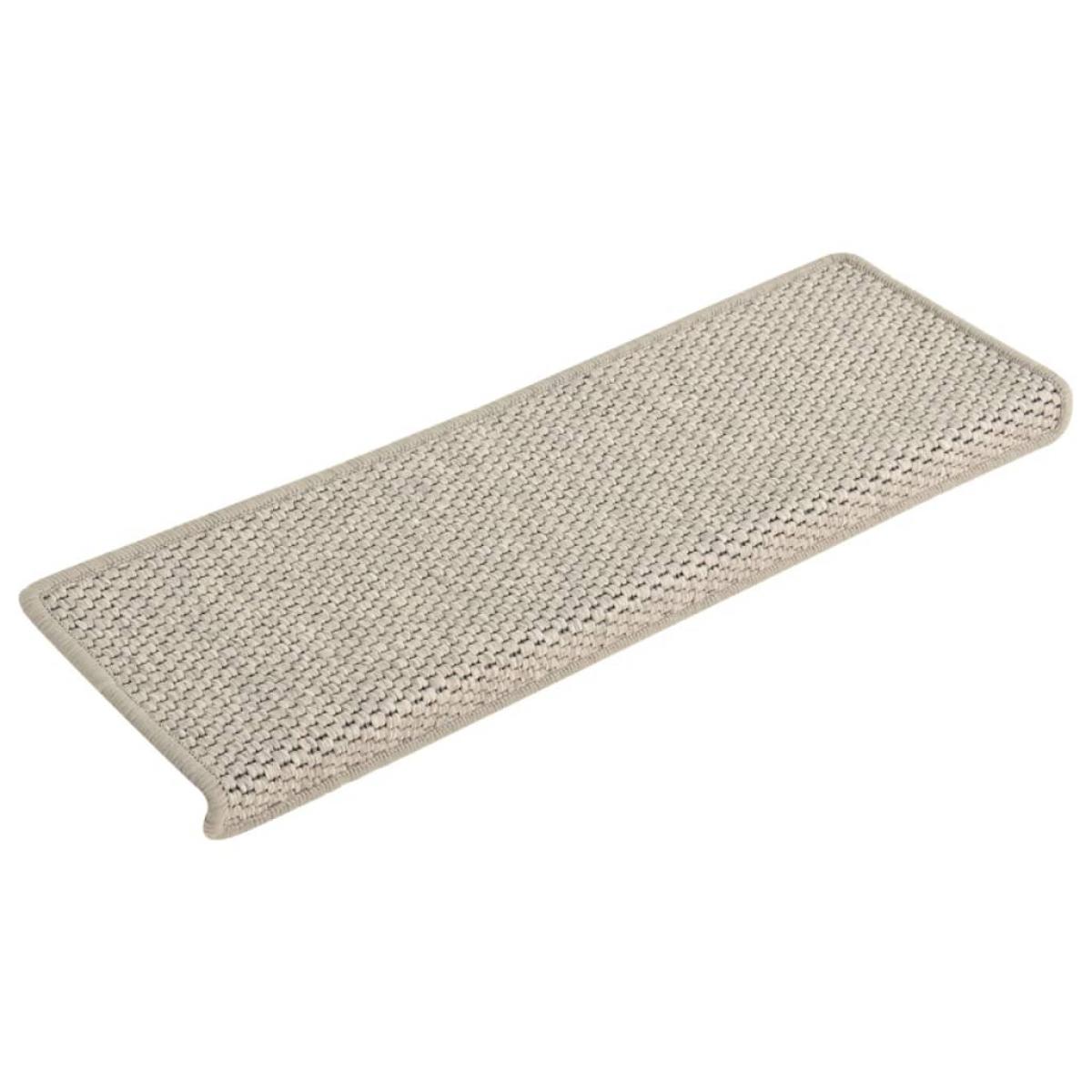 Alfombrilla autoadhesiva escalera sisal 15 uds plateado 65x25cm