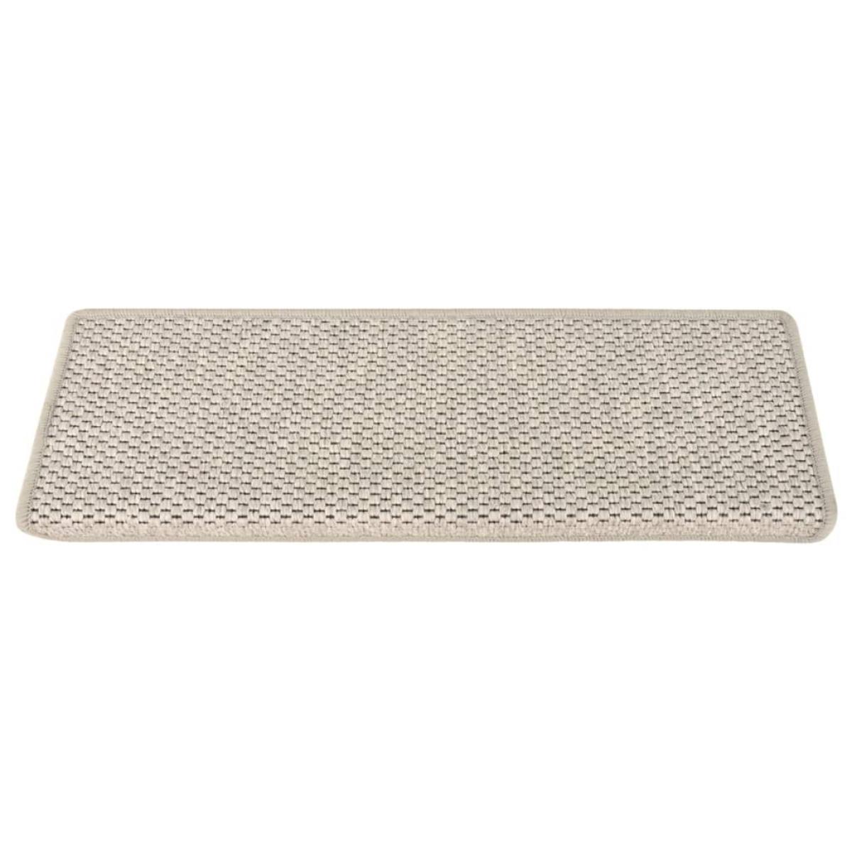 Alfombrilla autoadhesiva escalera sisal 15 uds plateado 65x25cm