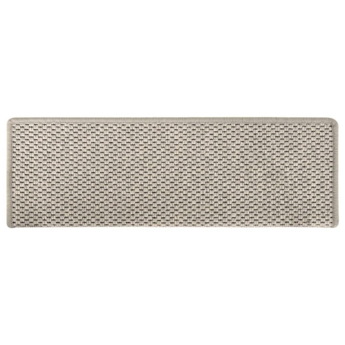 Alfombrilla autoadhesiva escalera sisal 15 uds plateado 65x25cm