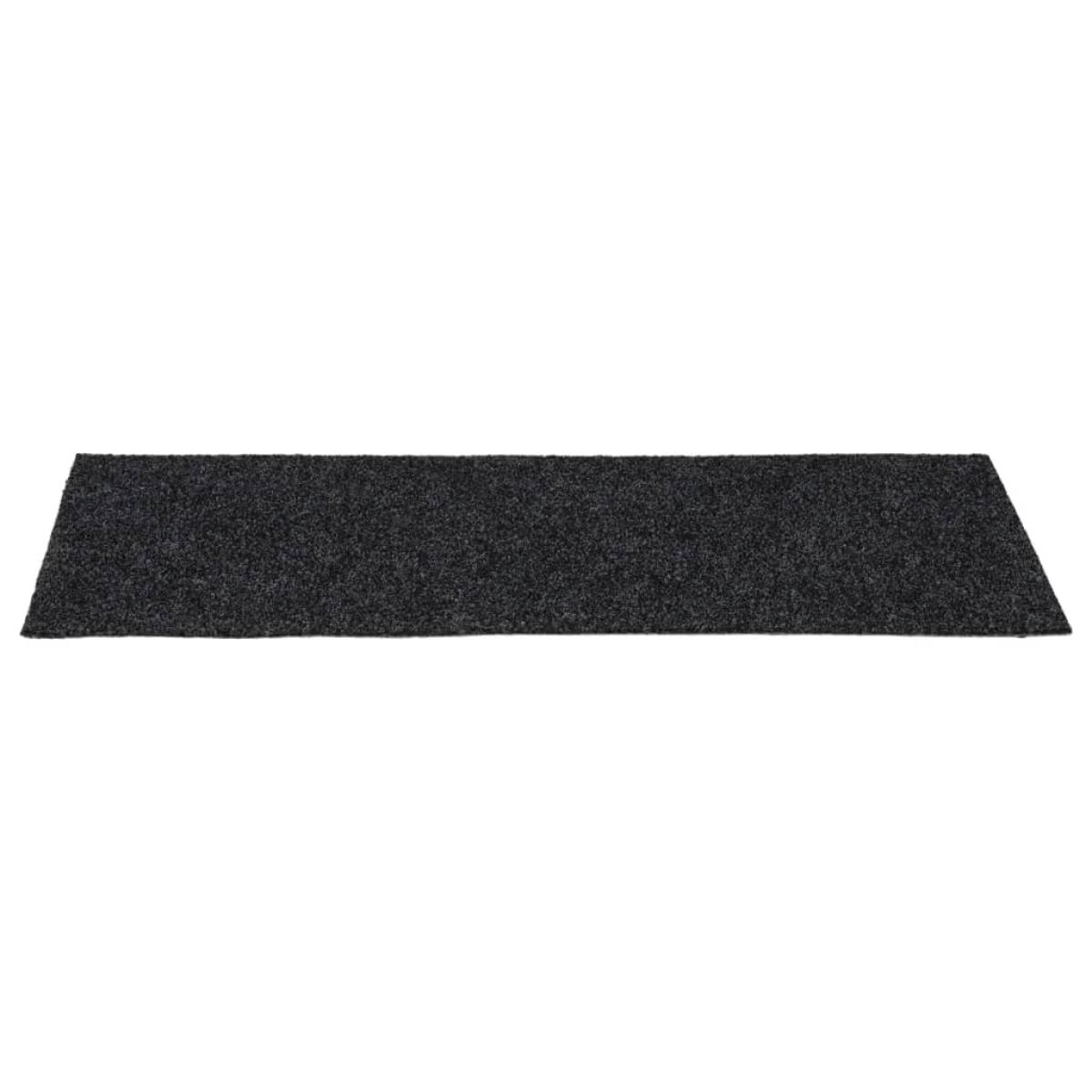 Alfombrilla autoadhesiva escalera 15 uds gris 60x25 cm