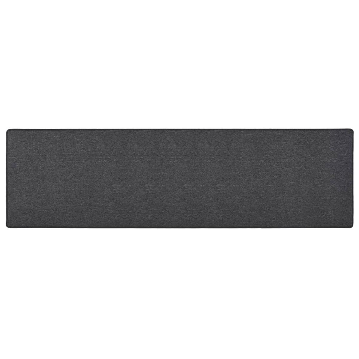 Alfombra de pasillo gris antracita 80x300 cm